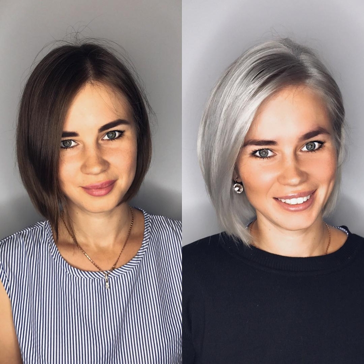 Стильные женские стрижки до и после