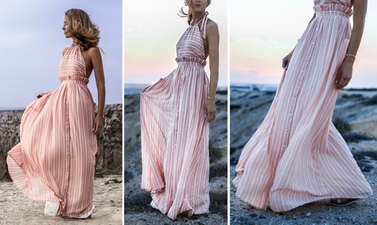 Вечернее платье с американской проймой