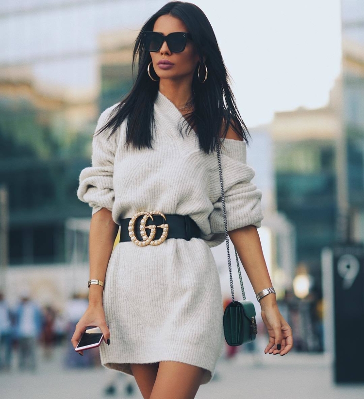 Стильные образы с трикотажным платьем