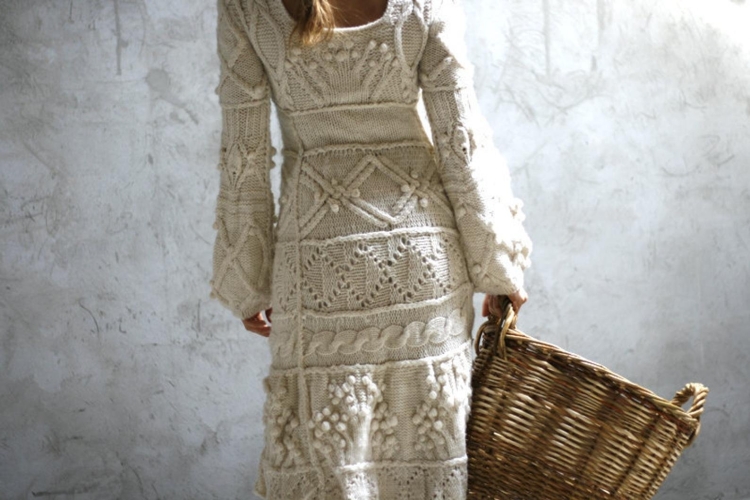 Вязаное платье бохо