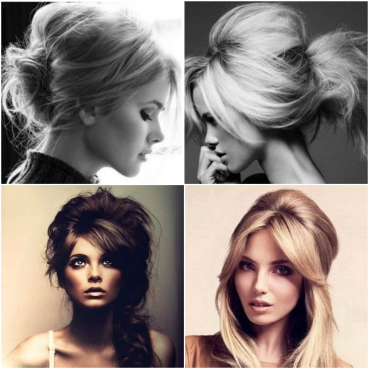 Укладка с начесом на средние волосы