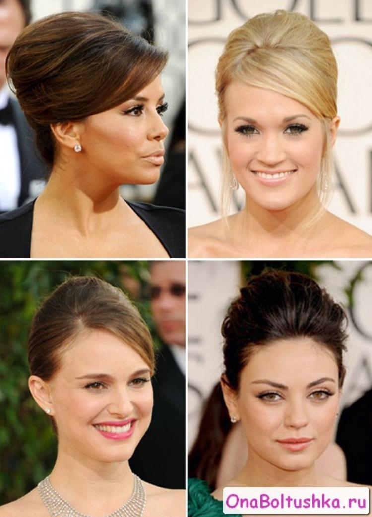 Вечерние прически для круглого лица