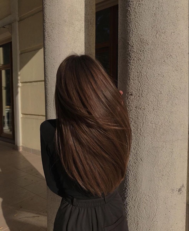 Длинные коричневые волосы