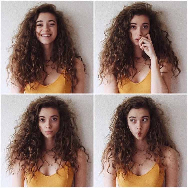 Фотосессия с кудрявыми волосами дома