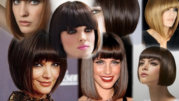 Прически под каре с челкой