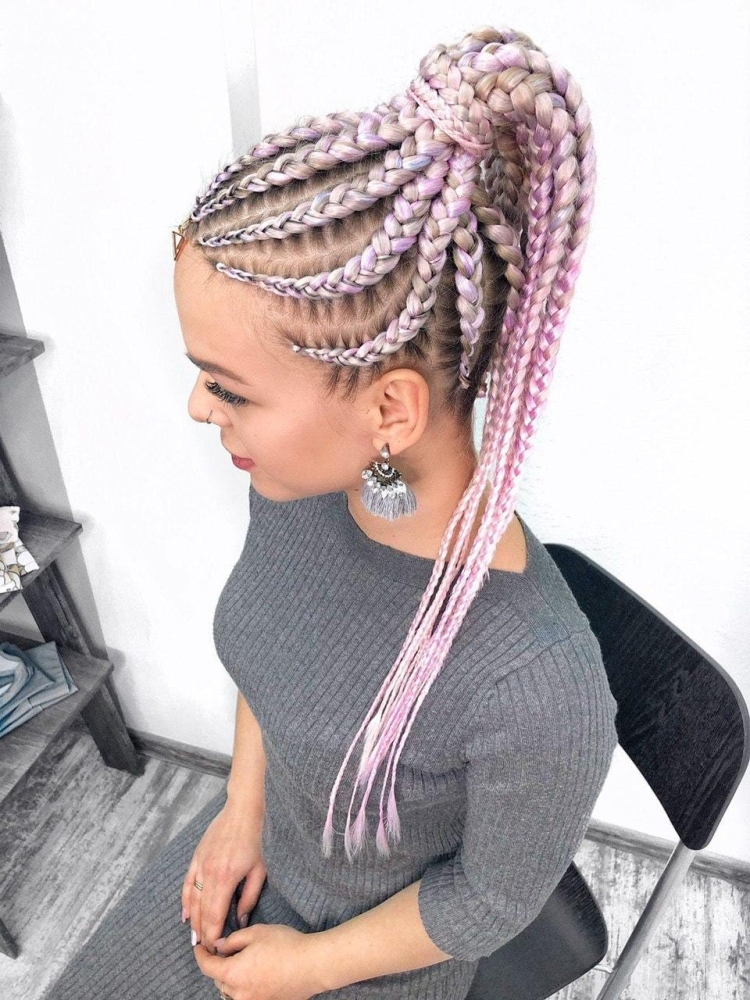 Брейды в хвост с канекалоном