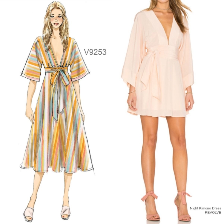 Льняное платье кимоно