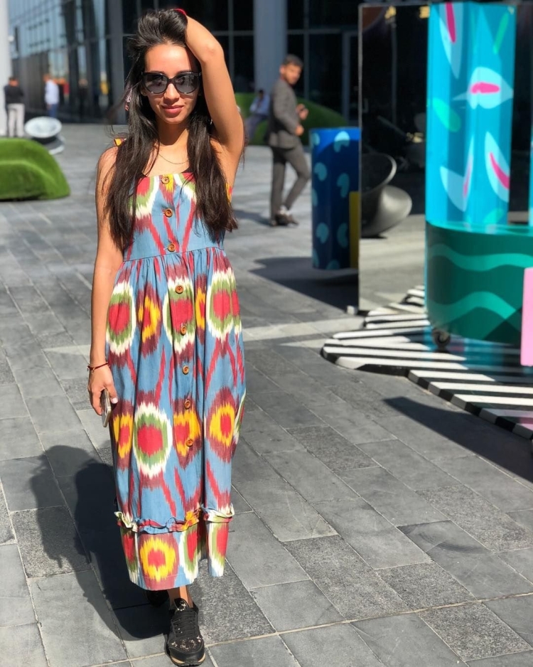 Платье Хан-атлас икат