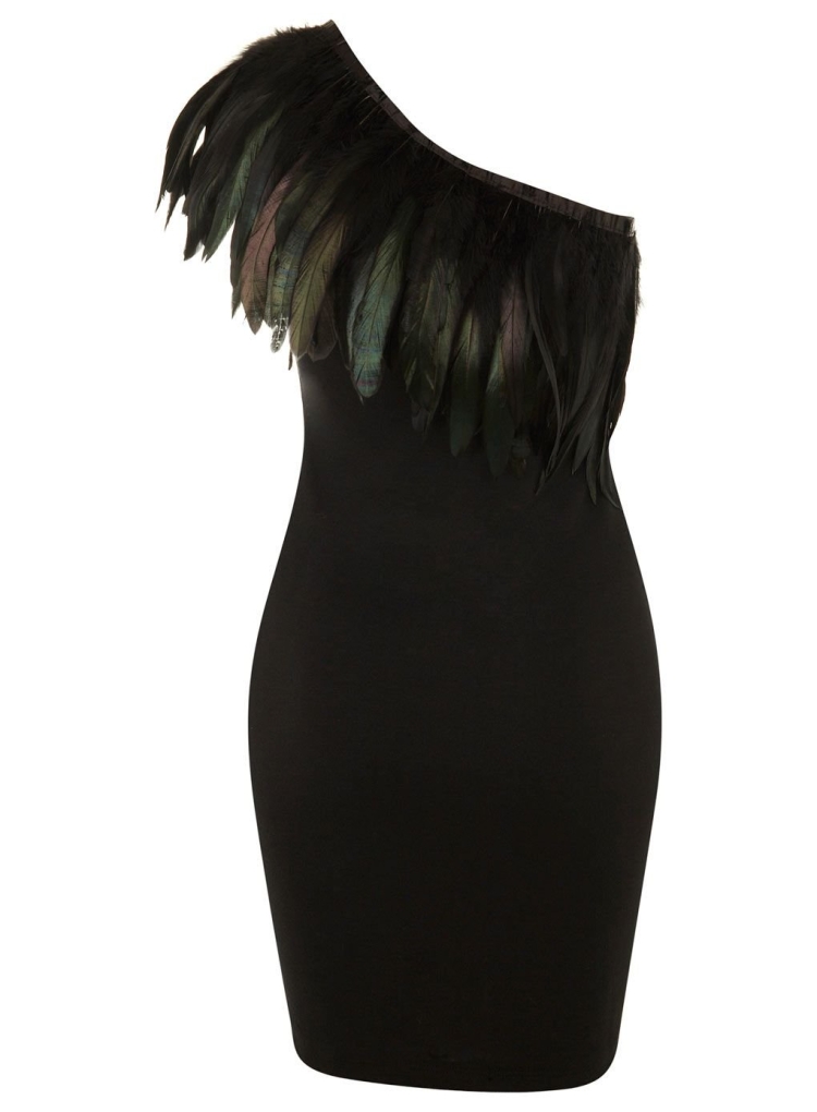 Платье с перьями