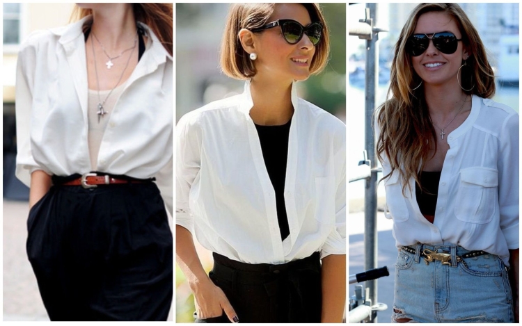 Белая рубашка оверсайз с юбкой