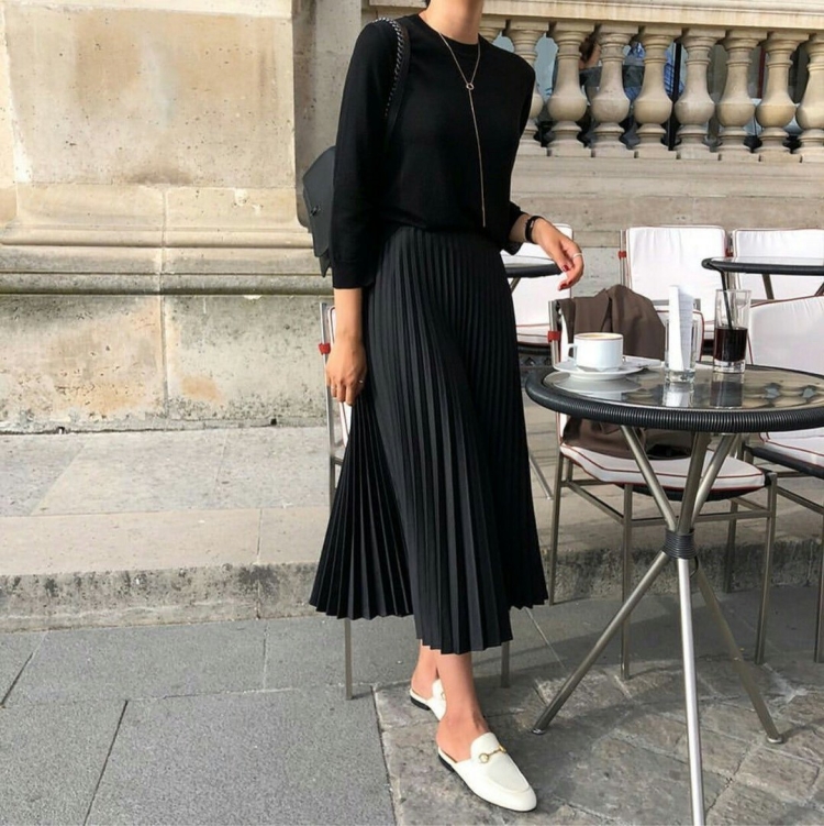 Юбка миди плиссе хаки