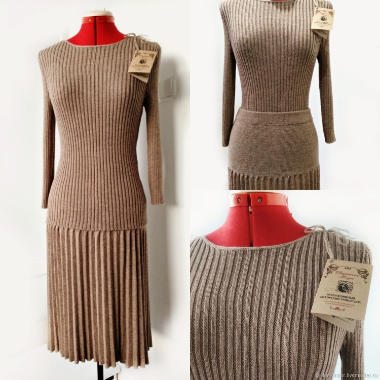 Платье лакост с плиссированной юбкой