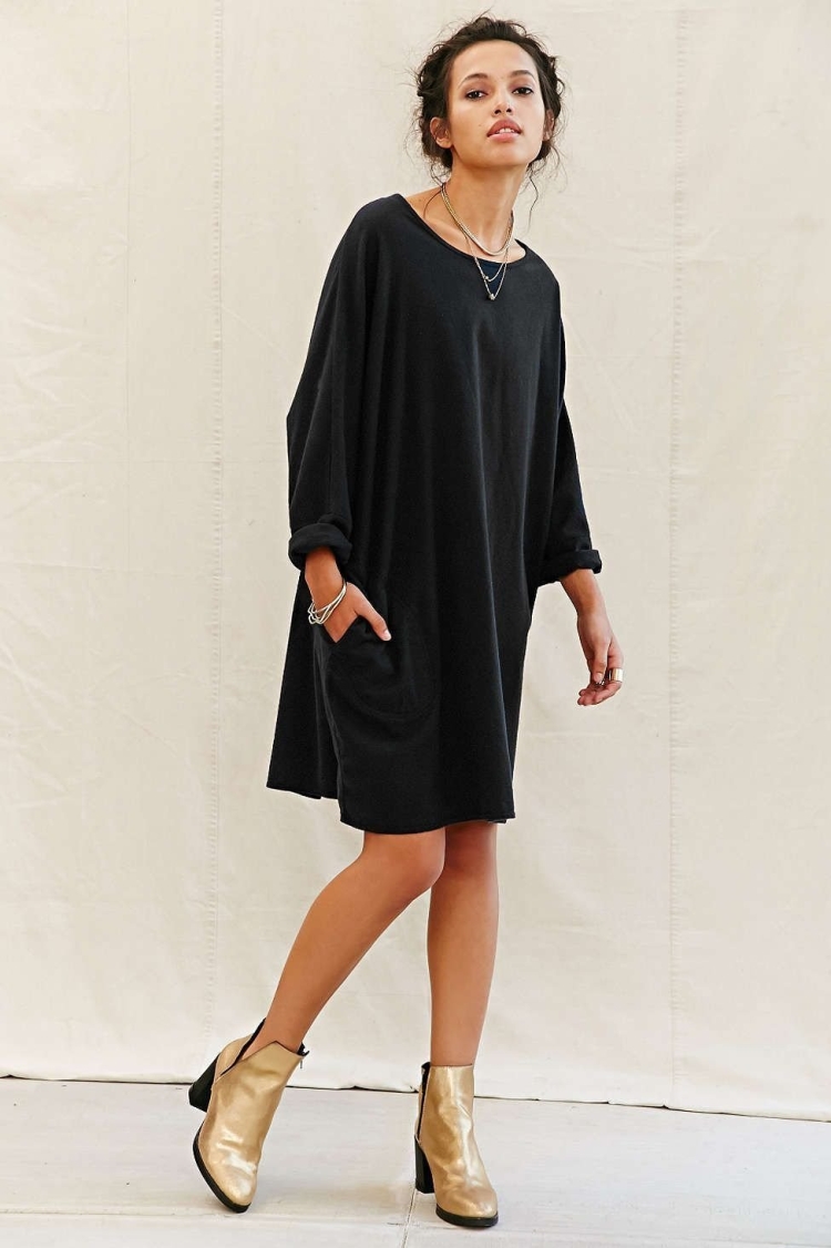 Платье балахон черное