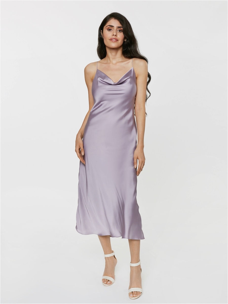 Асос черное атласное платье