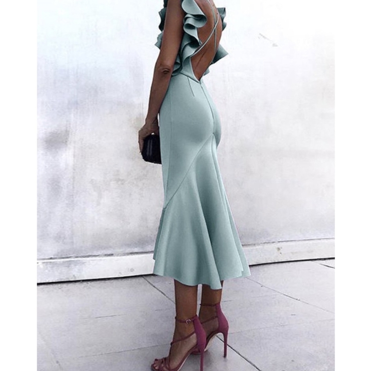 Платье с открытой спиной вечернее миди