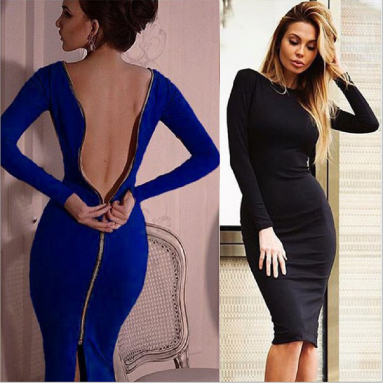 Платье с открытой спиной вечернее миди