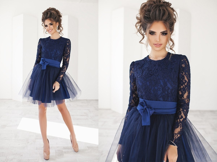 Платья с фатином вечерние