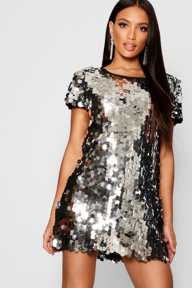 Платье с крупными пайетками женское