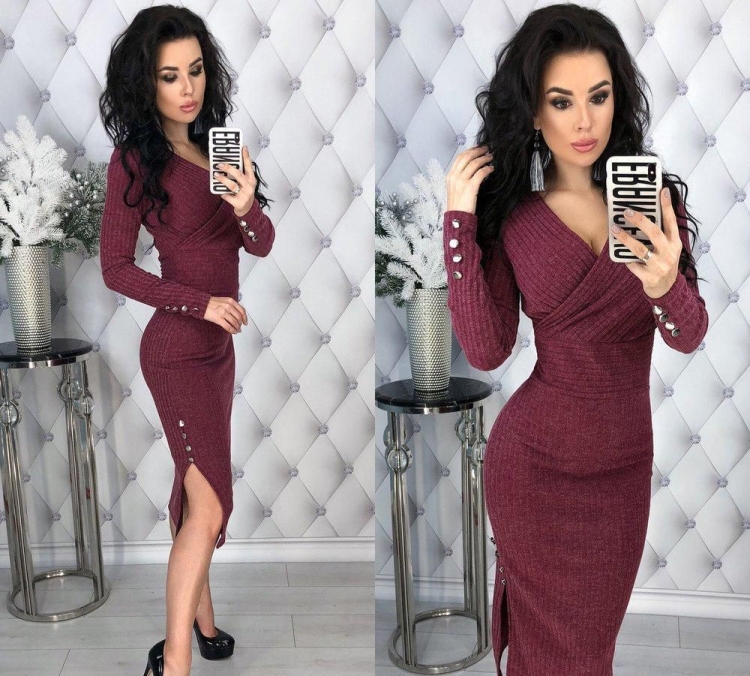 Платье лапша бордовое Садовод