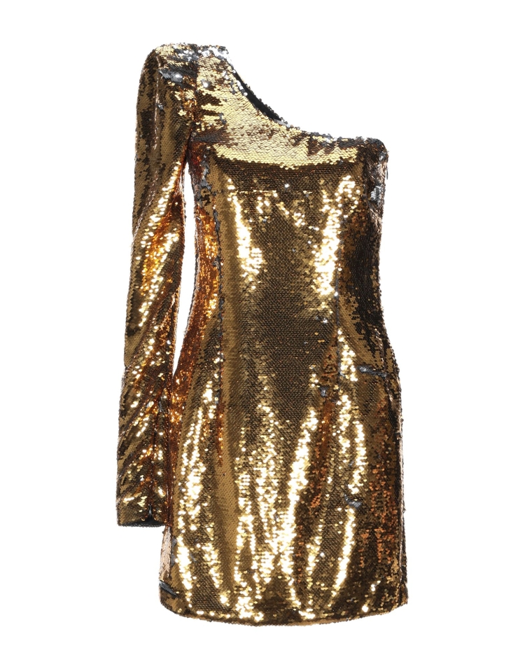 Платье Badgley Mischka золотое с пайетками