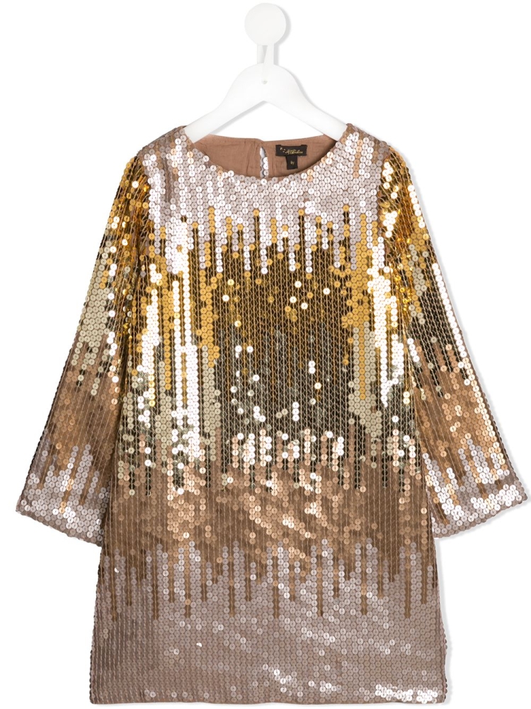 Платье с золотыми пайетками для девочки