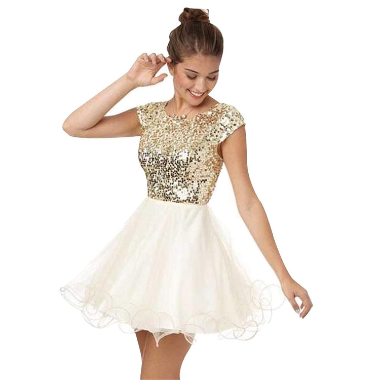 Короткое блестящее платье на выпускной