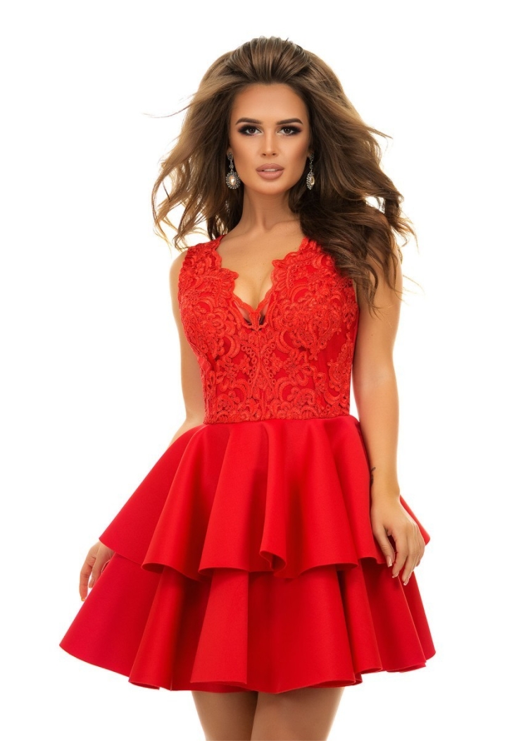 Красное платье короткое