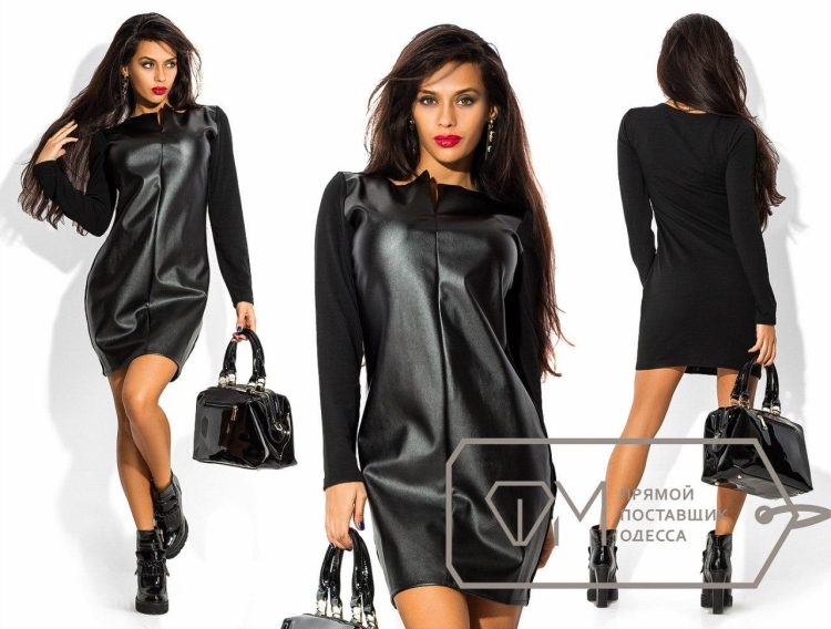 Кожаное платье туника