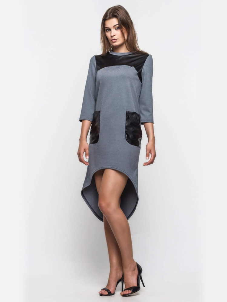 Кожаное платье свободного кроя