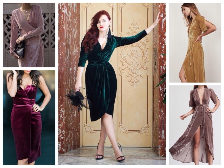 Модные платья из велюра