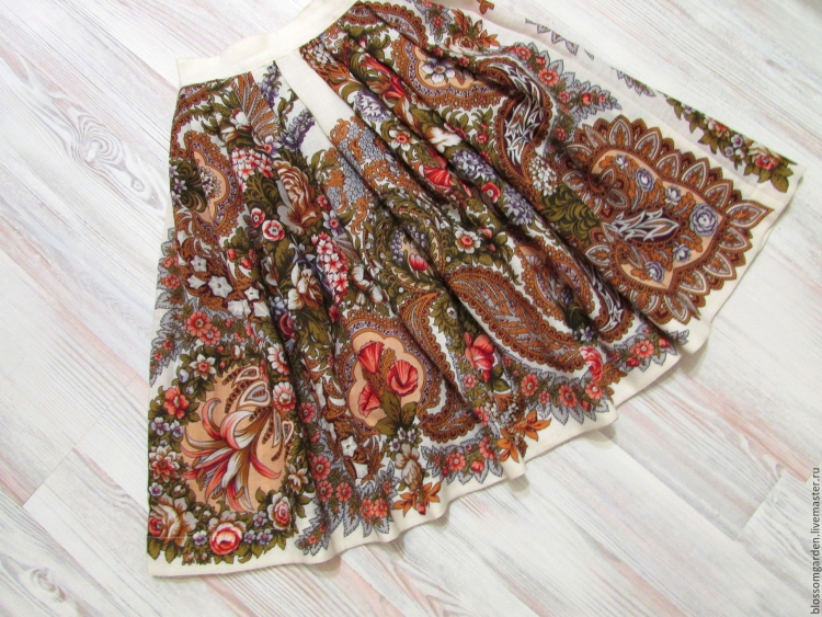 Юбка из павлопосадского платка