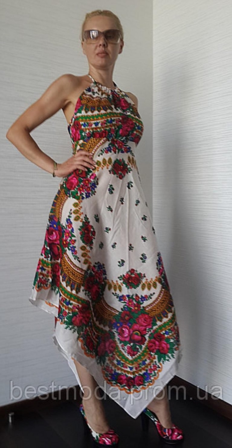 Костюм из платков павлопосадских