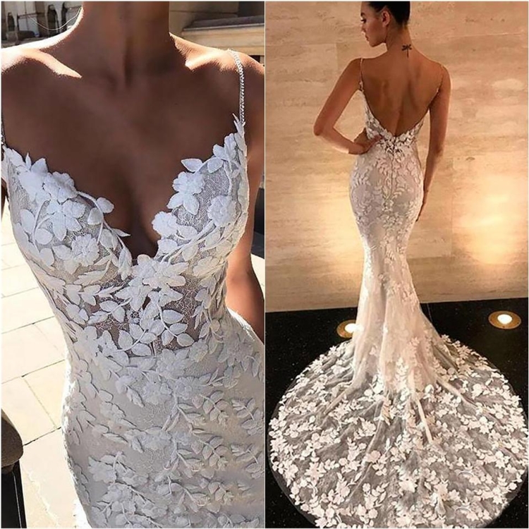 Свадебные платья облегающие с открытой спиной