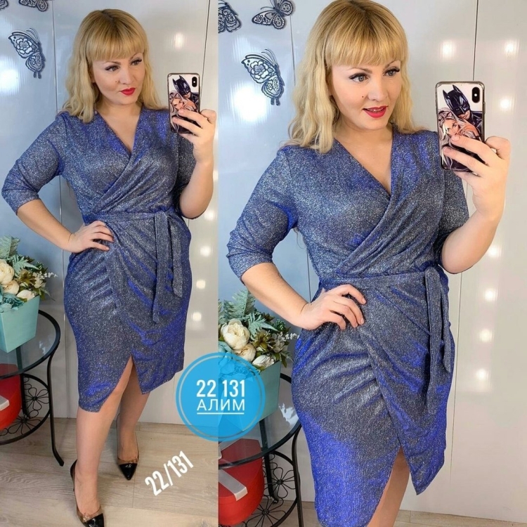 Платья с люрексом для полных