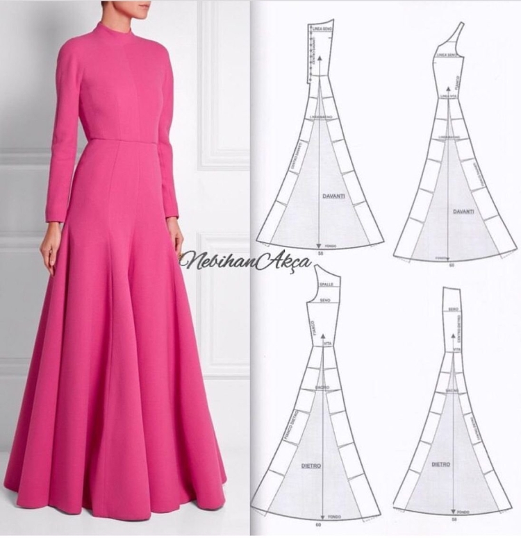 Крой вечернего платья