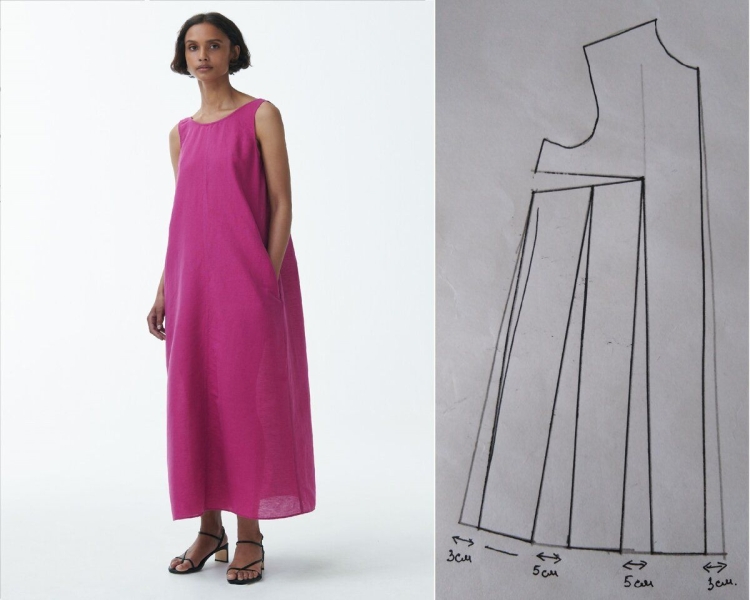 Летнее платье скроенное по косой