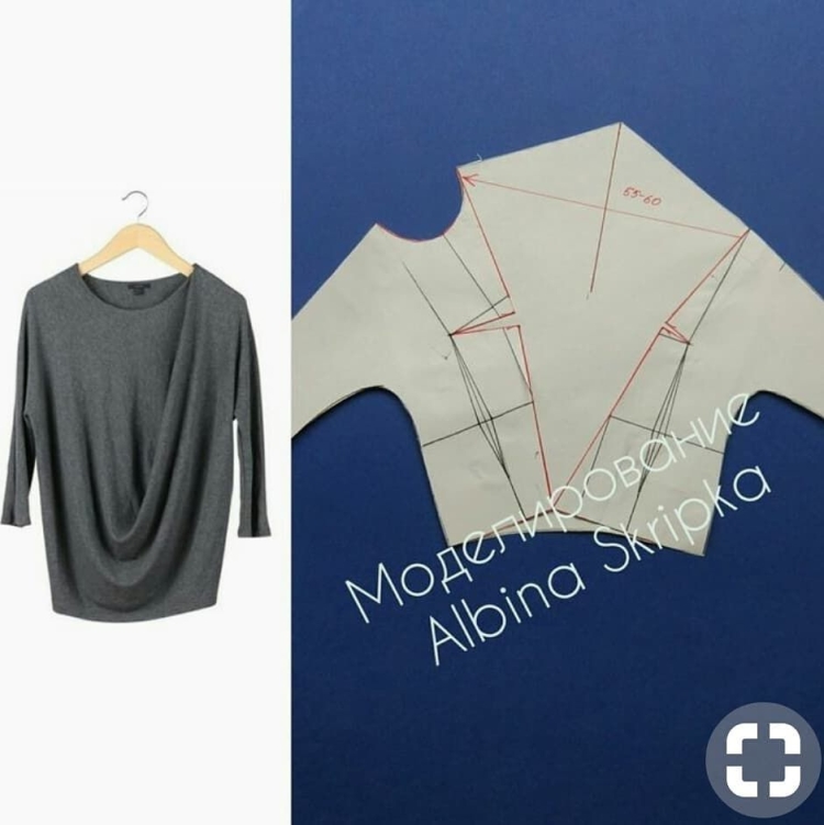 Блуза с ассиметричным кроем