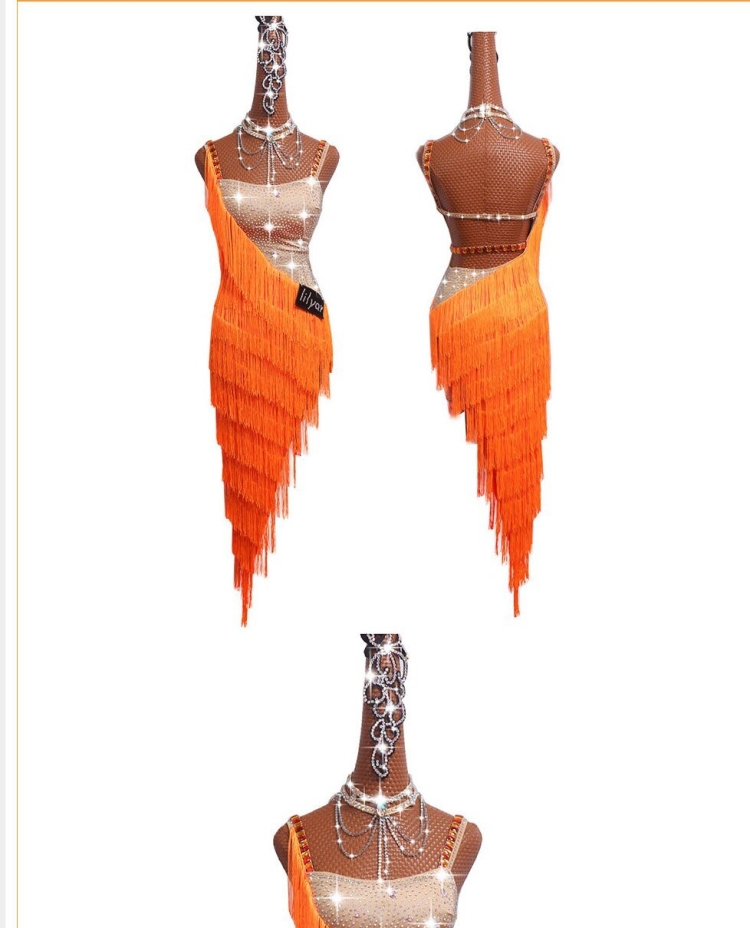 Платье латина с бахромой ю2