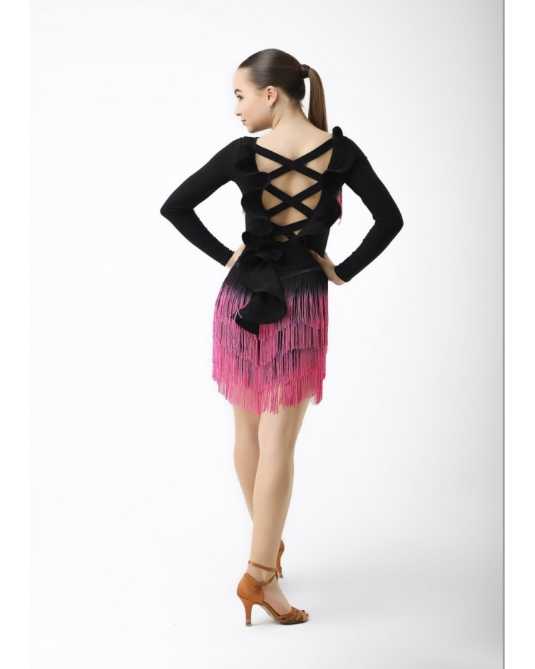 Платья латина Юниоры 1 с бахромой