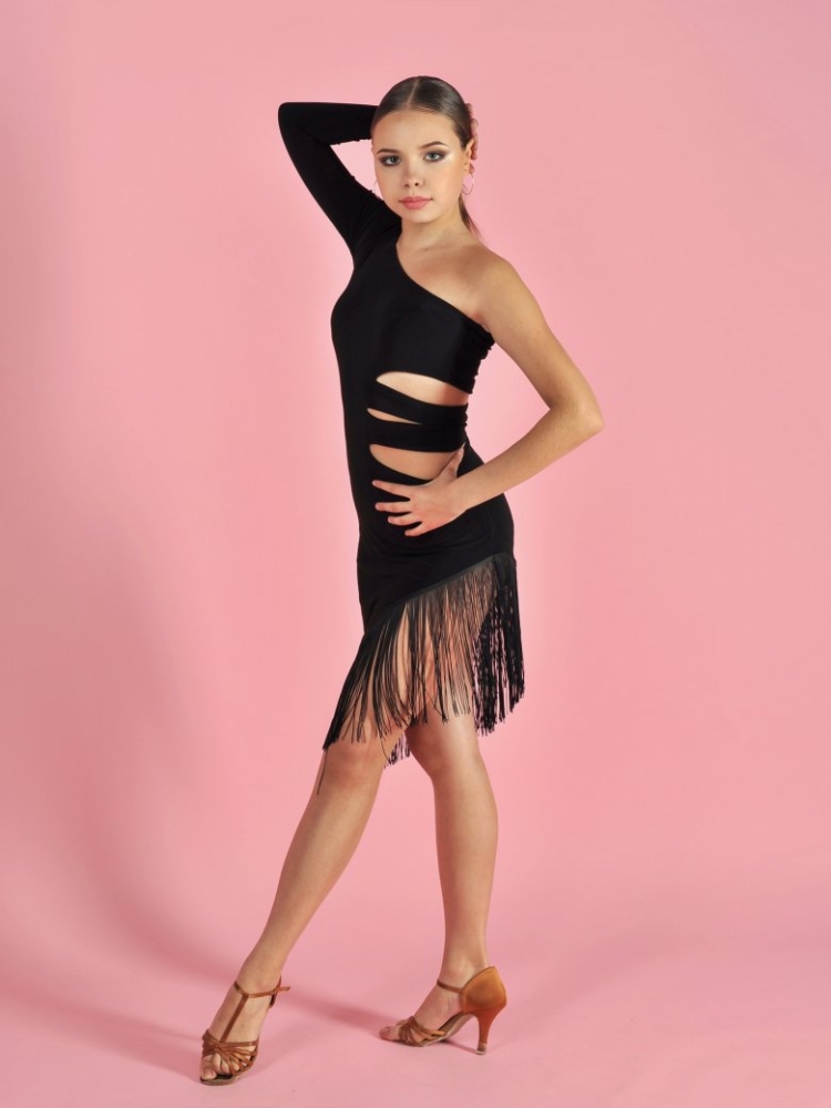 Платье латина с бахромой