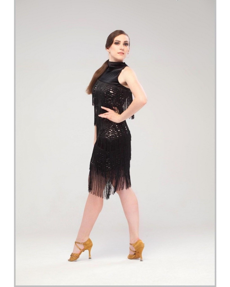 Платья латина Юниоры 1 с бахромой