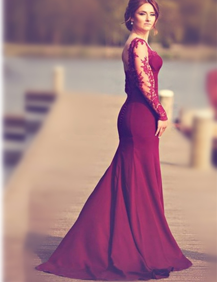 Бордовое платье Русалка