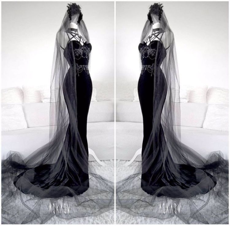 Свадебное платье в стиле вамп