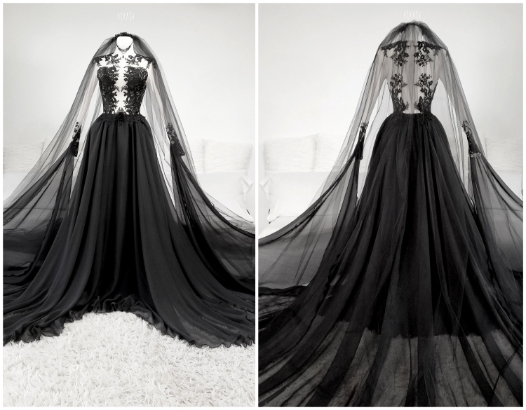 Черное свадебное платье