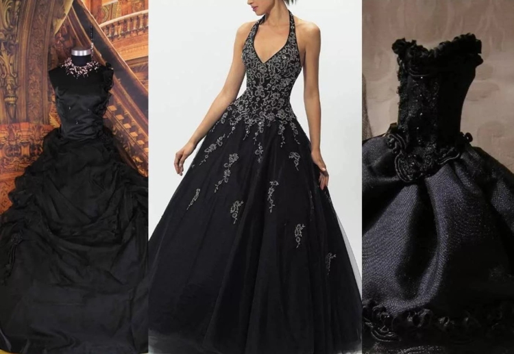 Черное свадебное платье