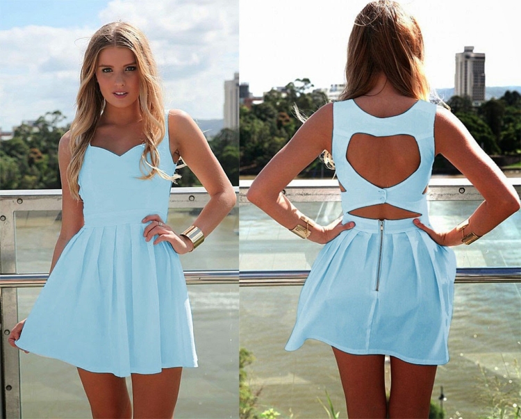 Белый сарафан с открытой спиной