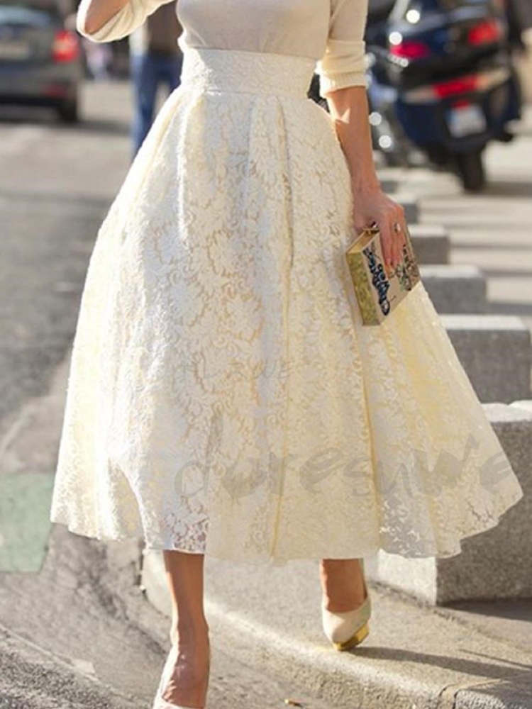 Вязаное кружевное белое платье миди Mango