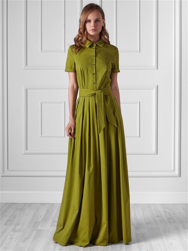 Длинное шелковое платье