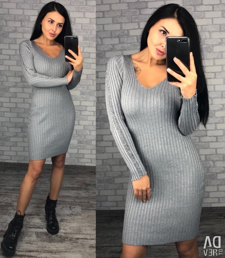 Платье лапша серое