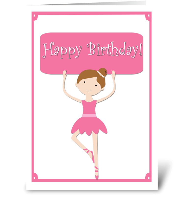 Открытка с балериной с днем рождения